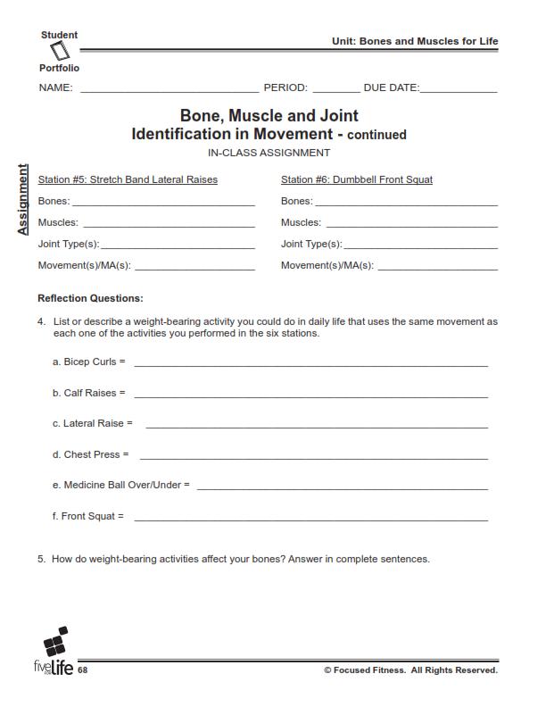 Physical Education | Middle & High School | Portfolio | Fitness Plan